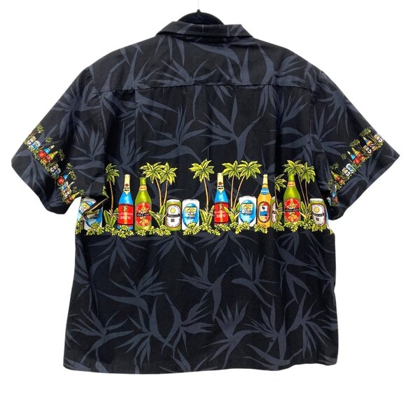 RJC Ltd. Men's Hawaiian Shirt, Sz XL, Beer Palm Trees, Short Sleeves Button Up - Picture 7 of 8